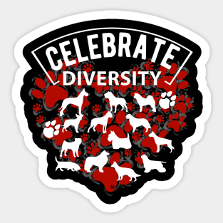 CELEBRATE DIVERSITY DOG Sticker